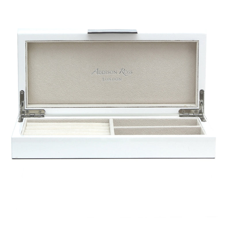 White Lacquer Box With Silver