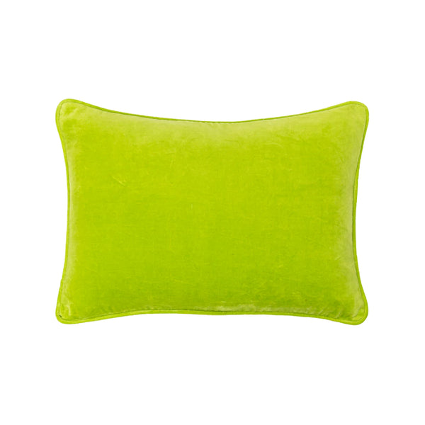 Apple Green Velvet Lumbar Pillow