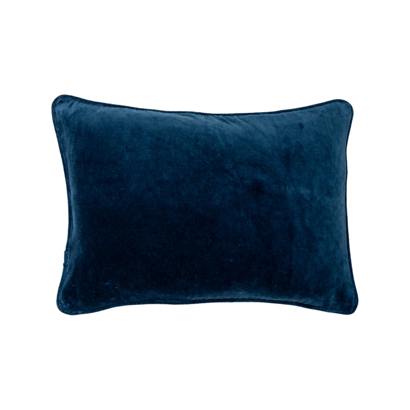 Cobalt Blue Velvet Lumbar Pillow