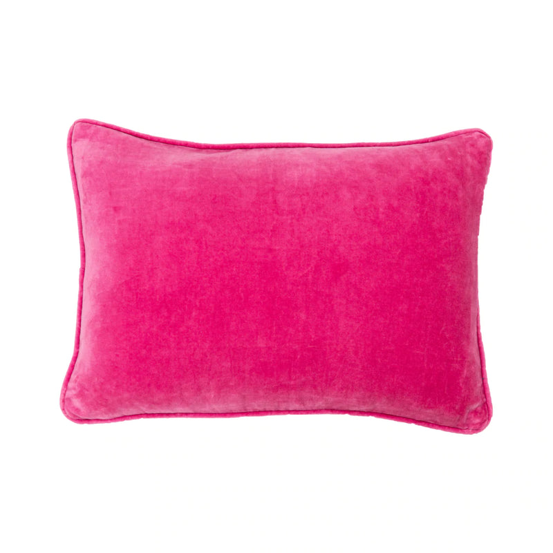 Hot Pink Velvet Lumbar Pillow
