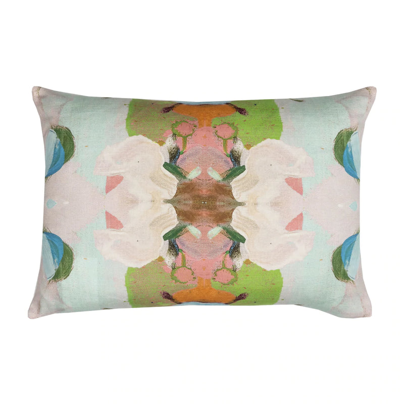 Monet’s Garden Green Lumbar Pillow