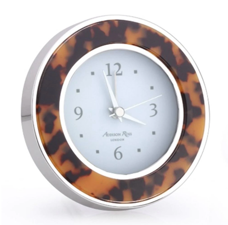 Tortoiseshell & Silver Alarm Clock