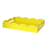 Yellow Medium Lacquered Scallop Serving Tray